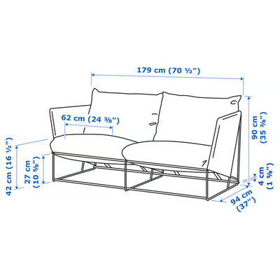 Sandhaven – 2‑Seater Outdoor Lounge Set
