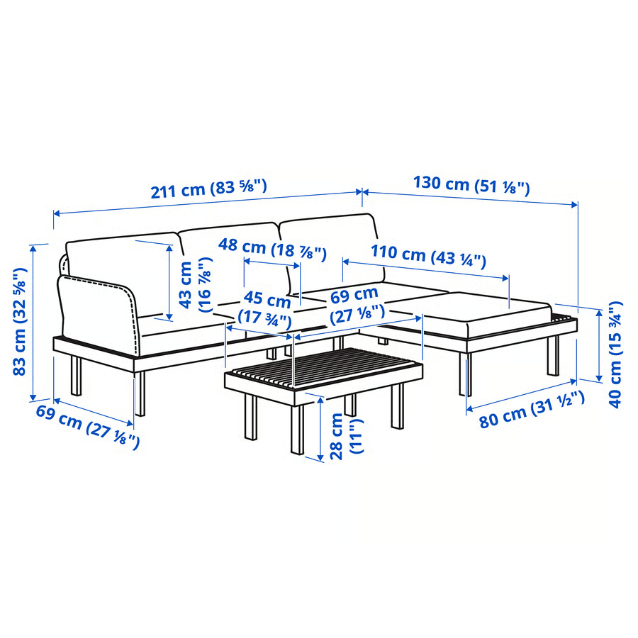 Sombra Lounge Set – 3-Seater Outdoor Comfort